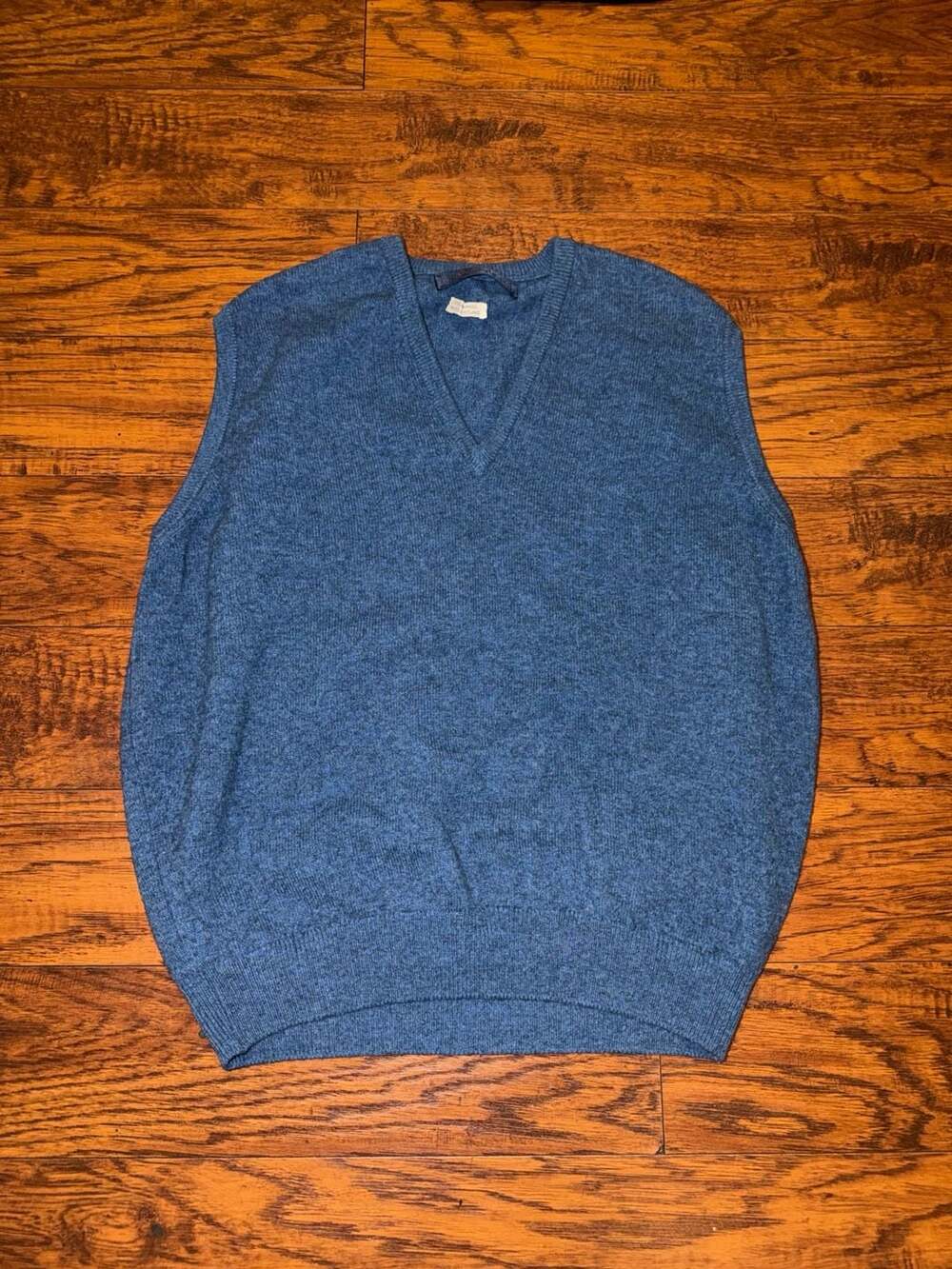 Pringle Lambswool V-Neck Sweater Vest Size M Blue Made in Scotland